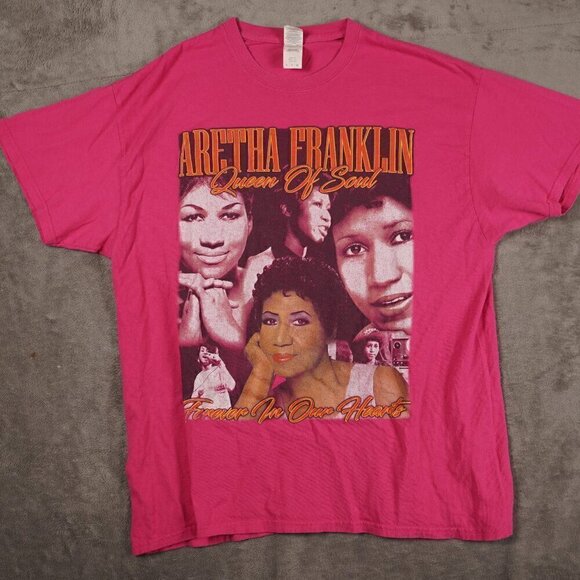 Gildan Tops - Rare Y2k Aretha Franklin 'Forever In Our Hearts' Remembrance Graphic T-shirt XL